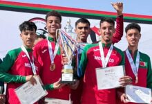 L’équipe nationale juniors garçons par équipes (8 km) remporte la médaille d'or du 27ème championnat arabe de cross-country, organisé en Jordanie, le 15 février 2025 / Crédit: FRMA